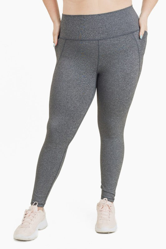 Women Plus Curvy Tapered Band Essential High Waist Leggings | Zarnesh
