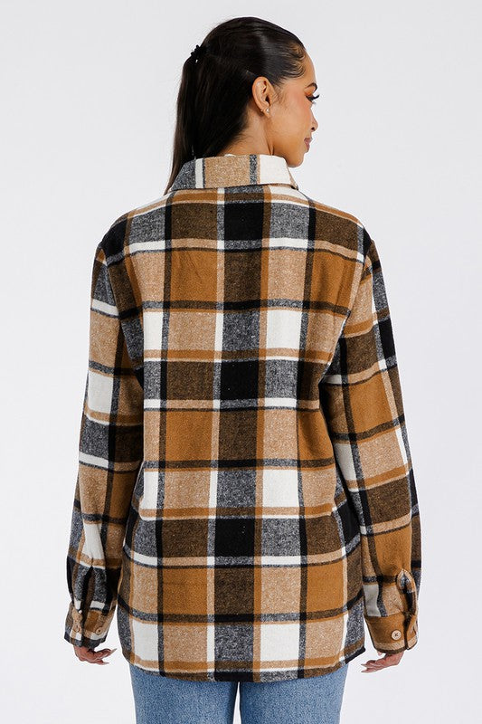 Women Boyfriend Oversized Soft Flannel Shacket | Zarnesh