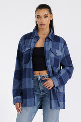 Women Boyfriend Oversized Soft Flannel Shacket | Zarnesh