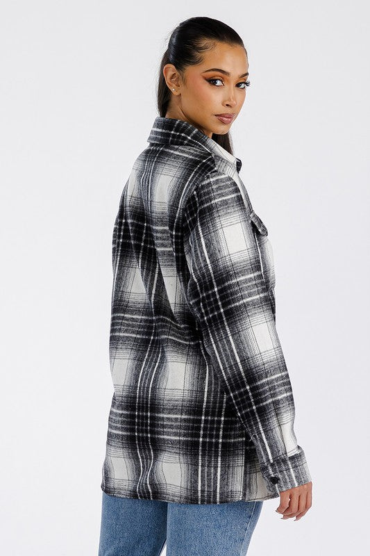 Women Boyfriend Oversized Soft Flannel Shacket | Zarnesh