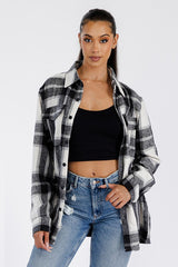 Women Boyfriend Oversized Soft Flannel Shacket | Zarnesh