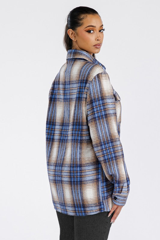 Women Boyfriend Oversized Soft Flannel Shacket | Zarnesh