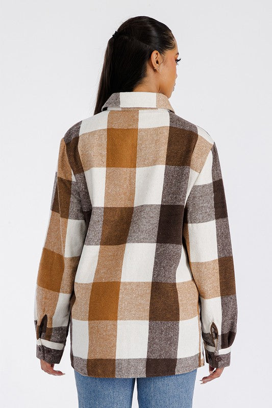 Women Boyfriend Oversized Soft Flannel Shacket | Zarnesh