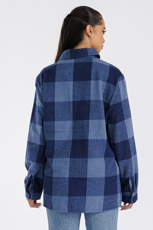 Women Boyfriend Oversized Soft Flannel Shacket | Zarnesh