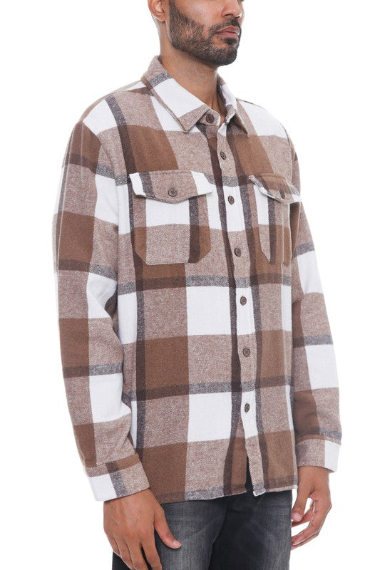 Men Checkered Soft Flannel Shacket | Zarnesh