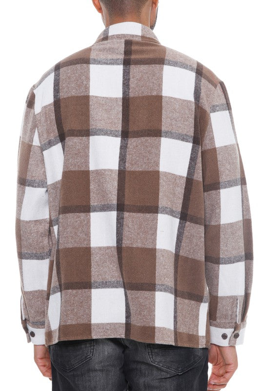 Men Checkered Soft Flannel Shacket | Zarnesh