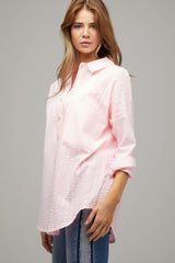 Women Stripe Button Down Long Sleeve Shirt | Zarnesh