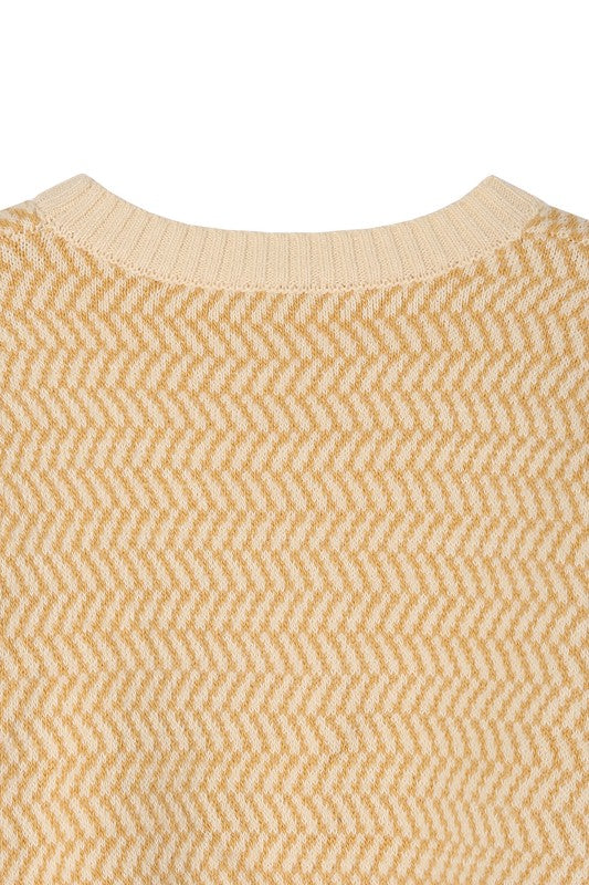 Women’s Herringbone Pattern Crew Neck Sweater | Zarnesh