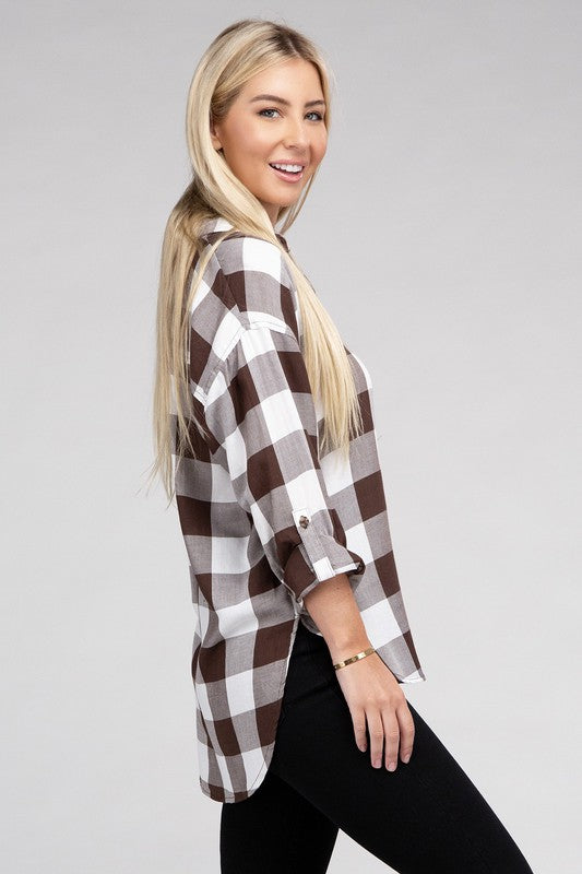 Women Classic Plaid Flannel Shirt | Zarnesh