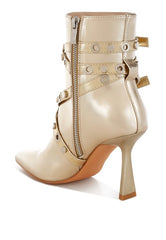 Women’s Jaunts Eyelets & Studs Harness Ankle Boots | Zarnesh