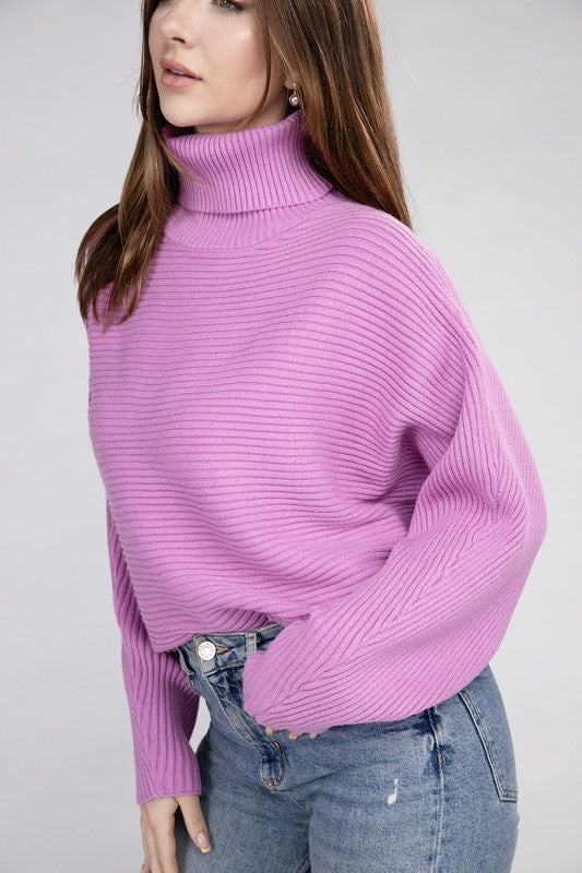 Women's Viscose Dolman Sleeve Turtleneck Sweater | Zarnesh