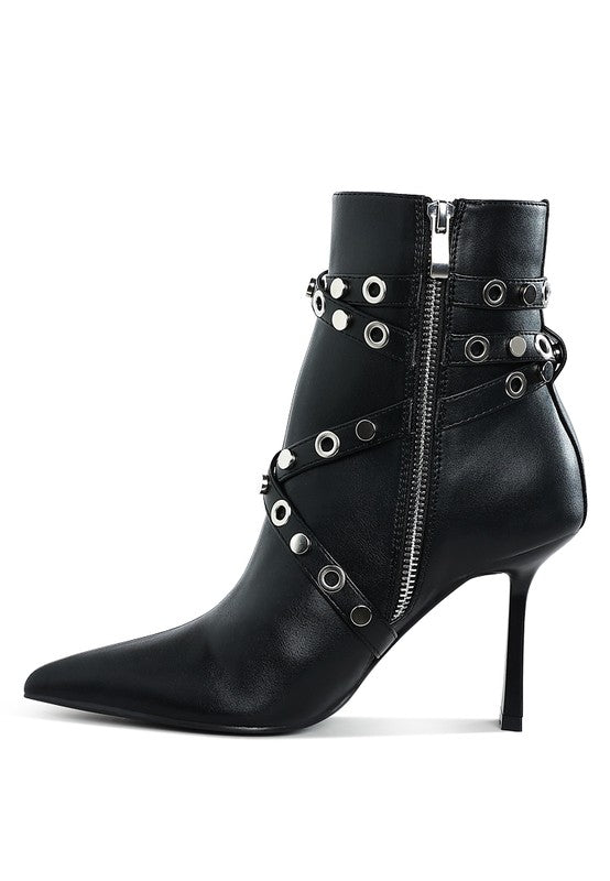 Women’s Jaunts Eyelets & Studs Harness Ankle Boots | Zarnesh