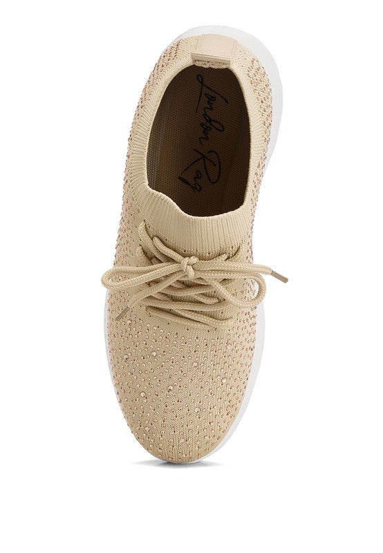 Women's Elizha Stud Embellished Lace Up Sneakers | Zarnesh