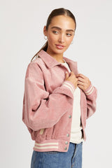 Women Bomber Jacket With Collar | Zarnesh