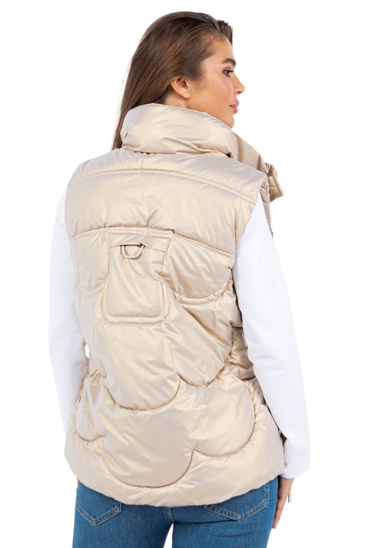 Women Sexy Oversized Sleeveless Zip-Up Puffer Jacket Vest | Zarnesh