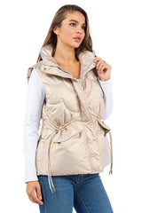 Women Sexy Oversized Sleeveless Zip-Up Puffer Jacket Vest | Zarnesh