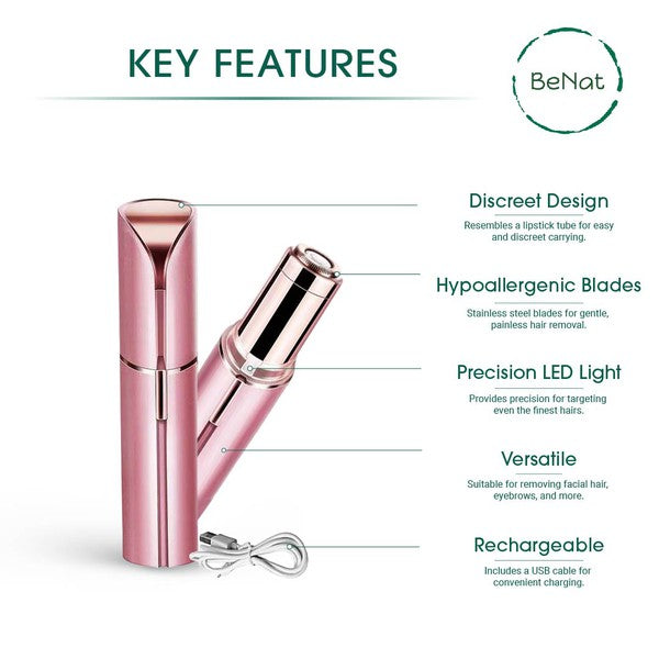 Rechargeable Facial Hair Remover - Gentle and Effective Hair Removal | Zarnesh