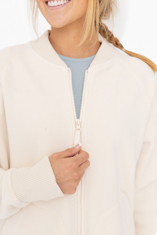 Women Microfleece Bomber Jacket | Zarnesh