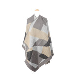 Women Geometric Open Front Pattern Oversized Pull On Poncho Zarnesh
