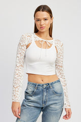 Women Sexy Long Sleeve Lace Bolero | Zarnesh