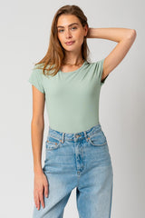 Women's Round Neck Short Sleeve Bodysuit | Zarnesh