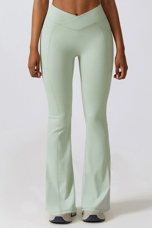 Women Casual Buttock Lift Yoga Moisture Wicking Flare Leg Pant Zarnesh