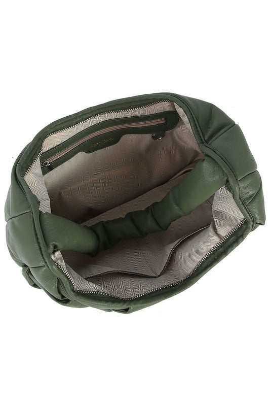 Women’s Quilted Padded Puffy Woven Hobo Shoulder Bag | Zarnesh