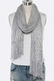Women Lurex Tassel Cotton Blend Large Shawl Scarf | Zarnesh

