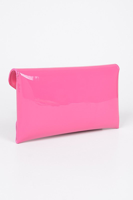 Womens Patent Finish Envelope Clutch Swing Bag | Zarnesh