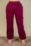 Women Plus Size Side Pocket Elastic Drawstring Waist Sweatpant Zarnesh