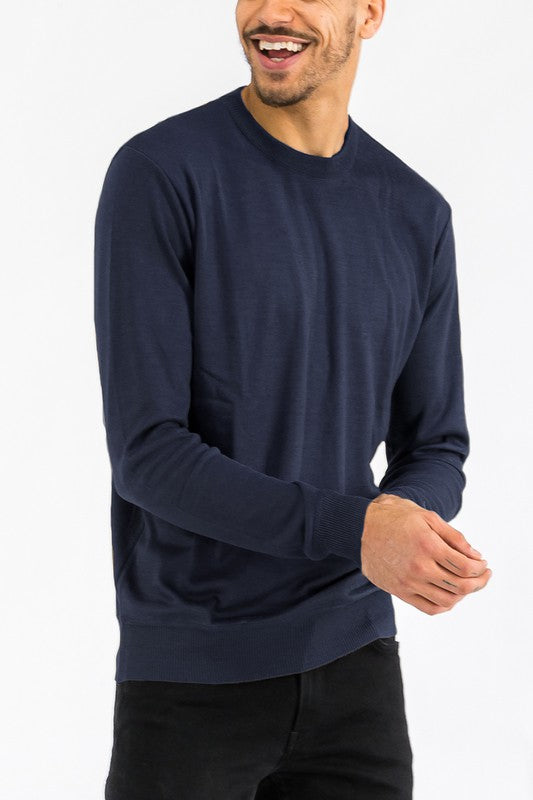 MEN'S SOLID COLOR ROUND NECK SWEATER | Zarnesh