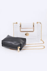 Women 2 In 1 Convertible Clear Clutch Bag | Zarnesh