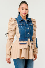 Women Peplum Panache Denim Jacket | Zarnesh