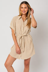 Women's Tia Half Sleeve Button Down Shirt Dress | Zarnesh