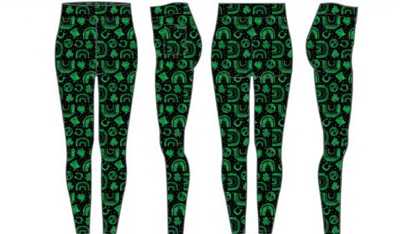 Women Plus Soft Stretchy St Patricks Day Lucky Charm Leggings Zarnesh