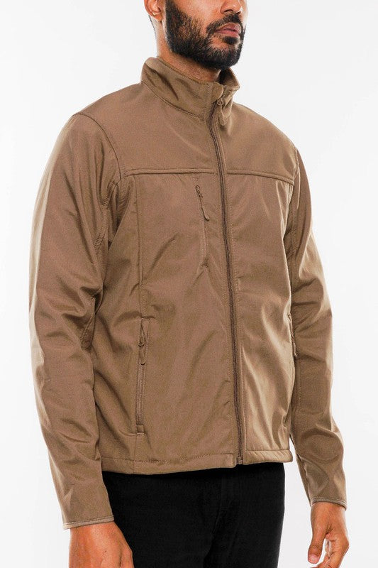 Men's Solid Soft Shell Storm Tech Jacket Coat | Zarnesh