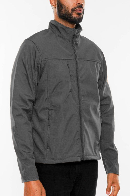 Men's Solid Soft Shell Storm Tech Jacket Coat | Zarnesh