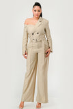 Women Savannah Elegance Trench Double Breasted Jumpsuit Zarnesh