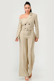 Women Savannah Elegance Trench Double Breasted Jumpsuit Zarnesh