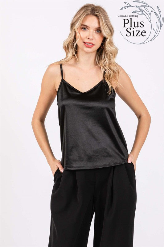 Women Plus Satin Tank Top | Zarnesh