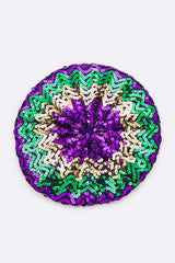 Women Mardi Gras Sequin Statement Stretchy Beret | Zarnesh