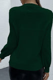 Women Green Stand Collar Essence Pearls Beaded Sweater Zarnesh
