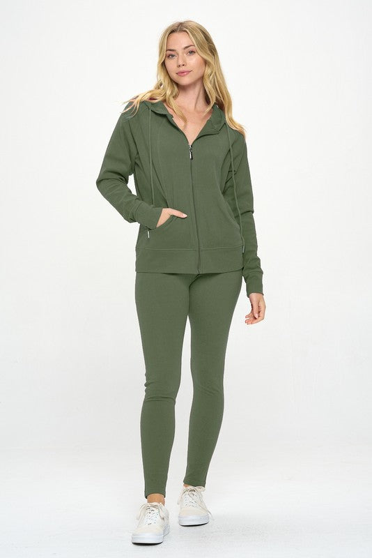 Women's Basic Fall Casual Active Hoodie Set - Stay Cozy and Stylish | Zarnesh