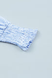 Women's Stripe Smocked Shirred Oversized Shirt Blouse |  Zarnesh