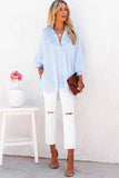 Women's Stripe Smocked Shirred Oversized Shirt Blouse |  Zarnesh