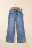 Double Button High Rise Waisted Flare Jeans | Zarnesh