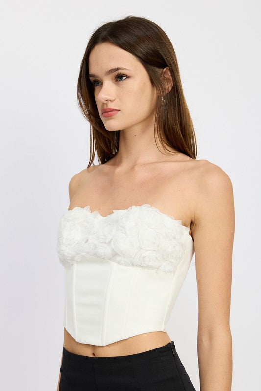 Women Corset Top With Lace Detail | Zarnesh