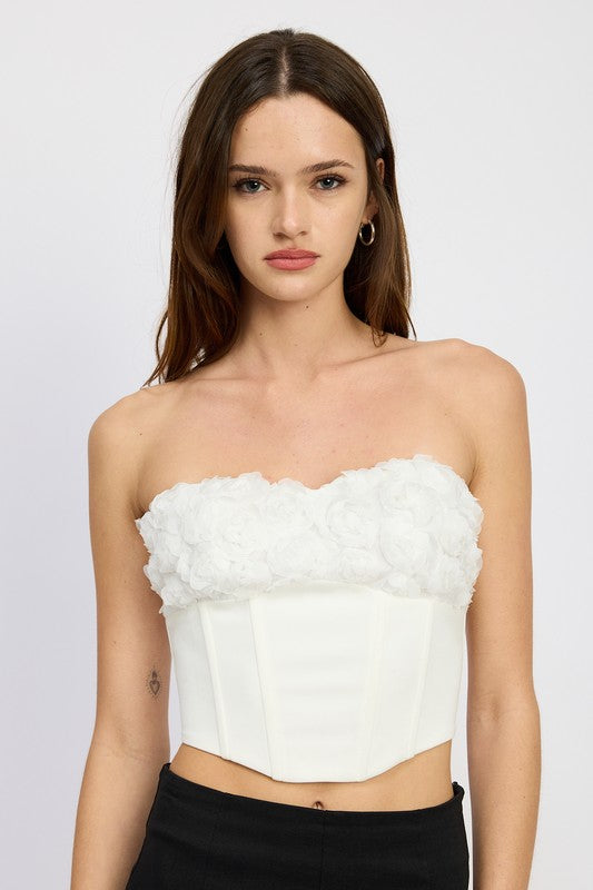 Women Corset Top With Lace Detail | Zarnesh