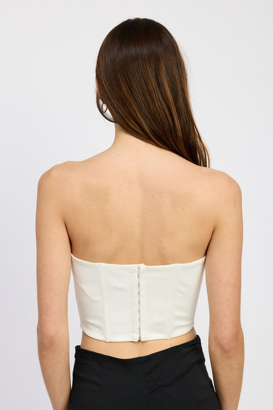 Women Corset Top With Lace Detail | Zarnesh