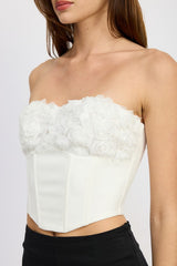 Women Corset Top With Lace Detail | Zarnesh